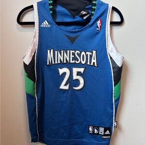 Adidas Kids Timberwolves Jefferson Blue and Green Minnesota Jersey